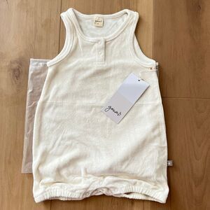 NWT Goumi Kids Cloud Terry Romper SZ 2T Toddler White One Piece Bamboo Shortie